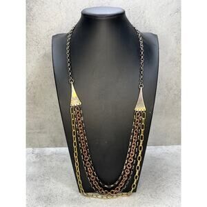 Robert Lee Morris RLM 925 Brass Copper Chain Mix Metal Necklace Industrial